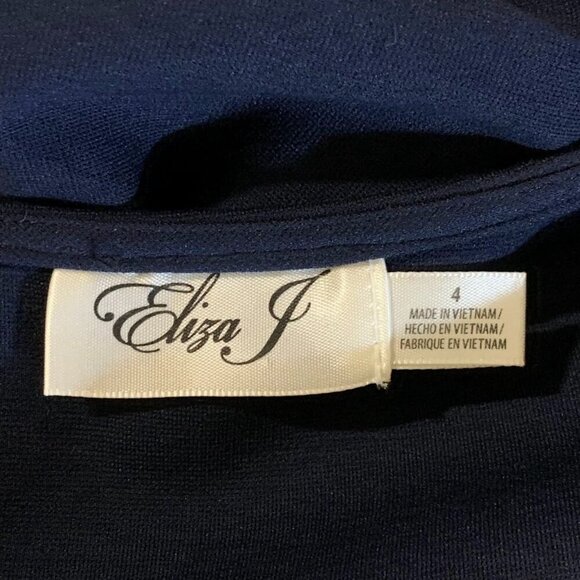 Eliza J Women's 3/4 Sleeve Flare Cuff Shift Dress In Navy Size 4 - Picture 8 of 14